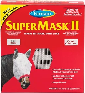 Farnam SuperMask II Classic Horse Fly Mask with Ears, Assorted - Picture 1 of 9