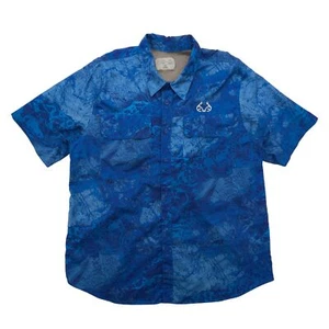 Ocean Coast Shirt Mens 2XL Realtree Fishing Blue Camo Outdoor Performance Poly - Picture 1 of 9