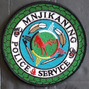 VINTAGE MNJIKANING POLICE RAMA ONTARIO FIRST NATION NATIVE RESERVE UNIFORM PATCH - Bild 1 von 2