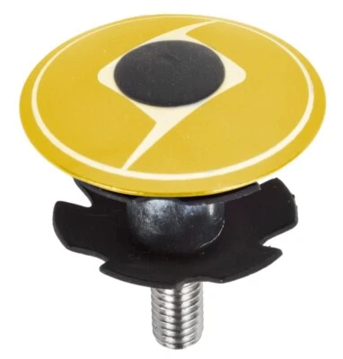 Origin8 Pro Pulsion Yellow Headset Stem Cap with Star Nut mounting bolt  1-1/8" - Image 1 of 4