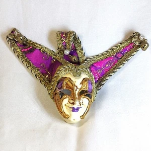 Carnival Jester Wall Mask La Maschera Del Galeone. Made In Venice Italy - Picture 1 of 11