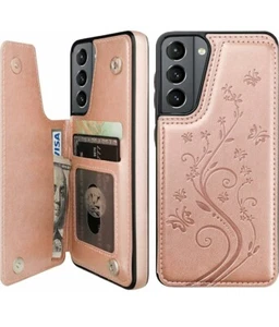 *NEU* Samsung Galaxy S21 Plus - geprägtes Schmetterlingsmuster - Lederhülle 🙂 - Bild 1 von 4