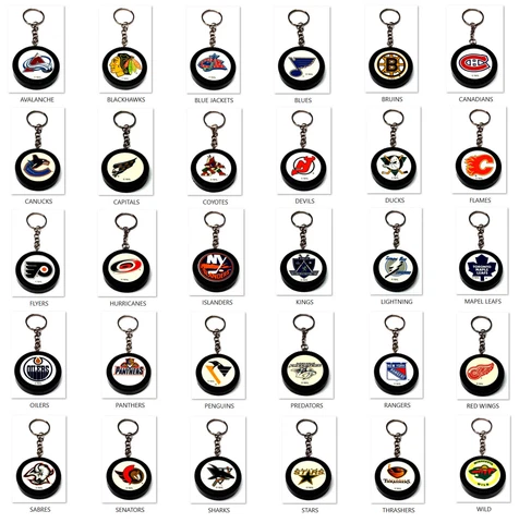 NHL OFFICIALLY LICENSED MINI 2" HOCKEY PUCK KEYCHAIN PULL NEW RETIRED PICK TEAM Cover