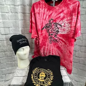 Lot Of 3 Captain Morgan Rum Logo Merch Beanie Hat Two Men's XL T-Shirts Tie-Dye - Picture 1 of 11
