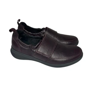 Hotter Exton Ortholite Leather Shoes Slip On Women's US 6 UK 4 Burgundy Comfort - Picture 1 of 17