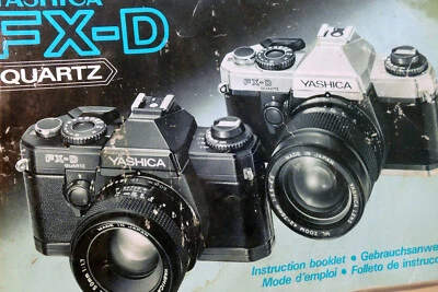 Yashica FX-D Quartz 35mm camera Guide Owner's Manual Book English En SP GR FR - Image 1 of 4