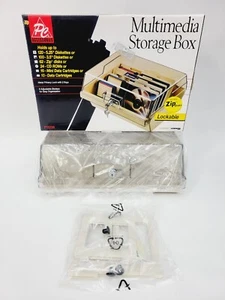 Caja de almacenamiento multimedia vintage de accesorios para PC (CD, discos con cremallera, disquetes...) - Imagen 1 de 7