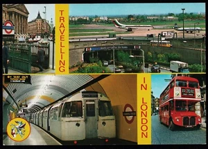 Travelling In London Multi View Postcard - Picture 1 of 2
