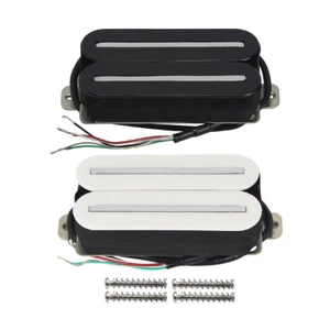 Pastilla para guitarra eléctrica FLEOR Dual Rail Humbucker de cerámica negra/blanca - Imagen 1 de 15