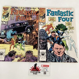 FANTASTIC FOUR #291 & #292 MID HIGH GRADE SHE HULK HITLER MARVEL COMICS LOT OF 2 - Picture 1 of 7