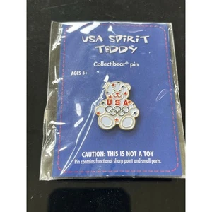 Build a Bear USA Olympic Pin - Red, White, Blue Bear-NIB - Picture 1 of 2