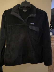 Patagonia Snap-T Synchilla Fleece Pullover Jacket W/ Pockets Sz XL Solid Black - Picture 1 of 3