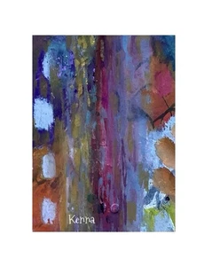 Pintura Aceo Arte Original por Kenna Abstracto 2.5” X 3.5” Firmado - Imagen 1 de 3