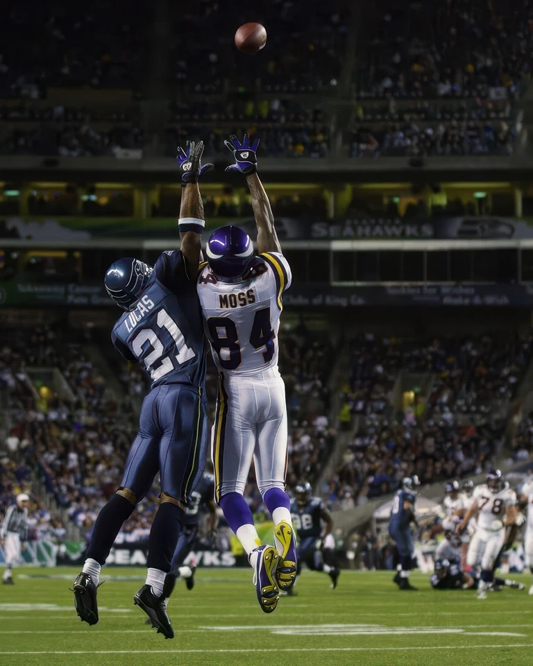 Impresión fotográfica brillante Randy Moss #84 Minnesota Vikings NFL 8"X10" 17 Foto 1 de 1