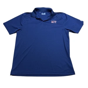 Underarmour MIT Embroidered Polo Shirt Men’s Blue Large Collegiate Casual Golf - Picture 1 of 6