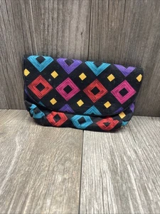 Revlon 1995 Cosmetic Bag Case Pop Culture Color Snap/Zip Closure Funky Bright - Picture 1 of 22