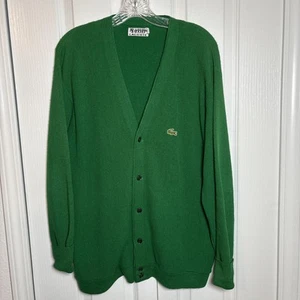 Vintage Izod Lacoste Herren Strickjacke XL Kelly grün Knopfleiste 90er 80er Opa - Bild 1 von 10