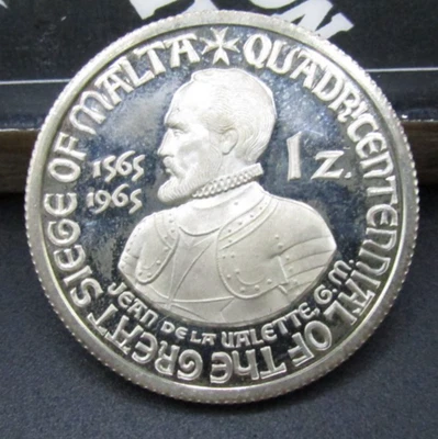 1965 ORDER OF MALTA ZECCHI GREAT SIEGE ANNIV. SILVER SCARCE St John Jerusalem - Image 1 of 2