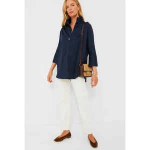 Tuckernuck Navy Willow Blouse Womens XS Popover Top Extra Small - Picture 1 of 6