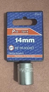 Enchufe métrico cuadrado poco profundo estándar de 3/8" 14 mm cromo vanadio genuino - Imagen 1 de 2