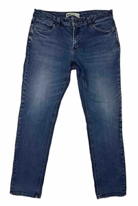 Maddox Slim Tapered Men's Denim Jeans Size 34 Dark Blue Stretch Zip Fly Menswear - Foto 1 di 13