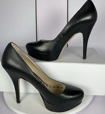 Zapatos de salón Enzo Angiolini Smiles de cuero con plataforma negros 8M *Ver nota Foto 1 de 4