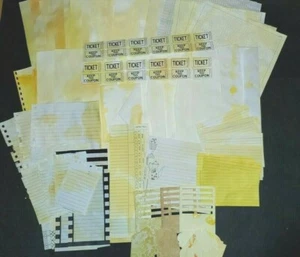 Yellow Orange Hand Dyed Paper kit for Scrapbook, Junk Journal - Picture 1 of 5