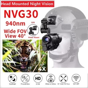 NVG30 Night Vision Goggles Monocular Green WIFI 1080p Tactical Helmet Hunting - Picture 1 of 19