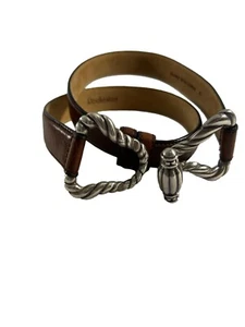Barse Rochester brauner italienischer Ledergürtel Damengröße Small Knebelschnalle - Bild 1 von 7