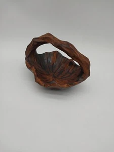 Cesta de madera burl cuenco pequeña baratija tallada a mano rústica artesanal - Imagen 1 de 4