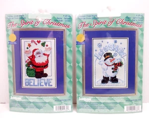 Kit de punto de cruz contado Janlynn Frosty Let It Snow 157-83 Santa Believe 157-84 - Imagen 1 de 4