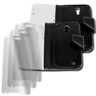 2x Wallet Case Cover+screen Protector Flip Pu Leather White Galaxy S Iv S4 I9500