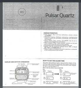 Pulsar calculator alarm watch no. Y739-5019A 3 pages year 1981 - Picture 1 of 1