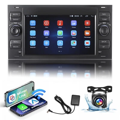 GEARZAAR For Ford Transit MK7 Apple Carplay Android13 Car GPS Stereo Radio Head Unit +CAM