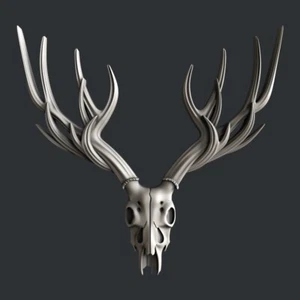 3d STL models for CNC, Artcam, Aspire, relief skull deer - Picture 1 of 4