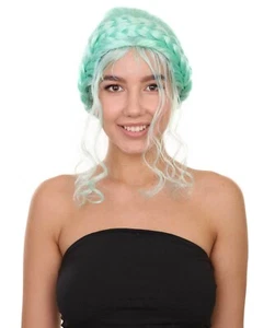 Adult Women's 16" Inch Medium Length Halloween Braided Updo Costume Wig - Picture 1 of 9