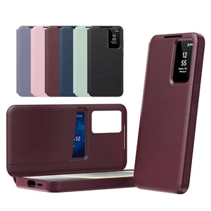 Funda billetera inteligente S-View con soporte para tarjeta para Samsung Galaxy S25 S24 S23 S22 Ultra + - Imagen 1 de 24
