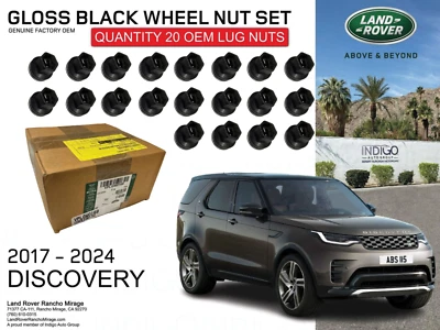 2017-2023 LAND ROVER DISCOVERY Gloss Black Wheel Lug Nut Set Genuine D-VPLGW0169 - Image 1 of 4