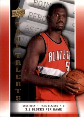 Trail Blazers Greg Oden Portland 2008-09 Upper Deck True Talents #TT-10 Foto 1 de 2