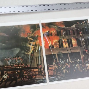 Currier & Ives Vtg Print Life of A Fireman Lithograph Art Decor Hero City Fire - Picture 1 of 9