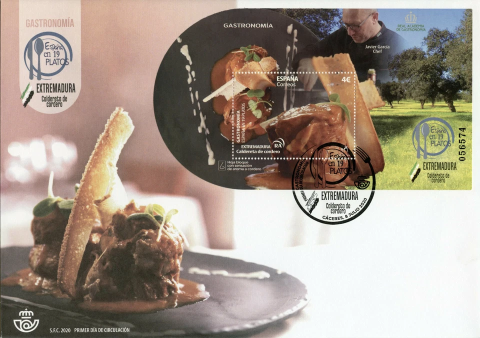 Spain Gastronomy Stamps 2020 FDC Extremadura Calderata de Cordero Cultures 1v MS - Image 1 of 1