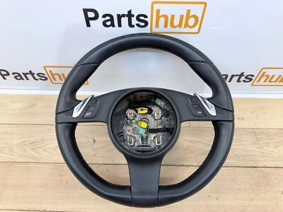 Porsche Cayman 981 2015 OEM PDK cuero negro volante multifunción #0441 Foto 1 de 4