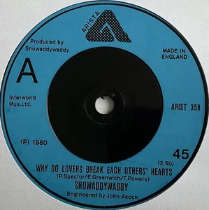 Showaddywaddy - Why Do Lovers Break Each Others Hearts - 7" Vinyl Single - Picture 1 of 3