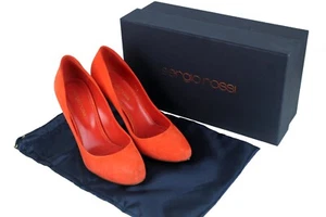 SERGIO ROSSI Pink Suede Leather High Heel Shoes Pumps Size EU 36.5 W/ Box Italy - Picture 1 of 17