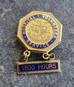 PIN PREMIO VINTAGE 1500 Horas Hospital Servicio Voluntario Oro Azul Esmalte - Imagen 1 de 6