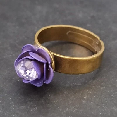 Anillo Michal Negrin Rosa Púrpura Cristal 3D 7 Romántico Renacimiento Victoriano De Colección Regalo Foto 1 de 4