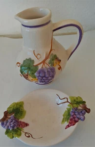 2er Set: kleiner Weinkrug + Knabber-Schälchen,Trauben, 3 D, ***TOP*** - Bild 1 von 4