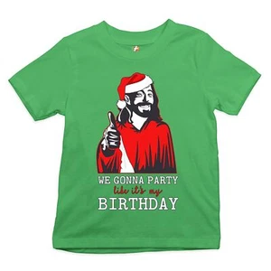 We Gonna Party Like It's My Birthday Youth T-shirt Jesus Christ Xmas Kids - Picture 1 of 29