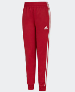 adidas Joggers Youth Boys Large Regular Polyester Tricot Training Team Red White