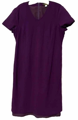 Vestido de lã roxo Mary Kay Linda Gunnerson AB vestuário comprimento do joelho vintage - Imagem 1 de 4